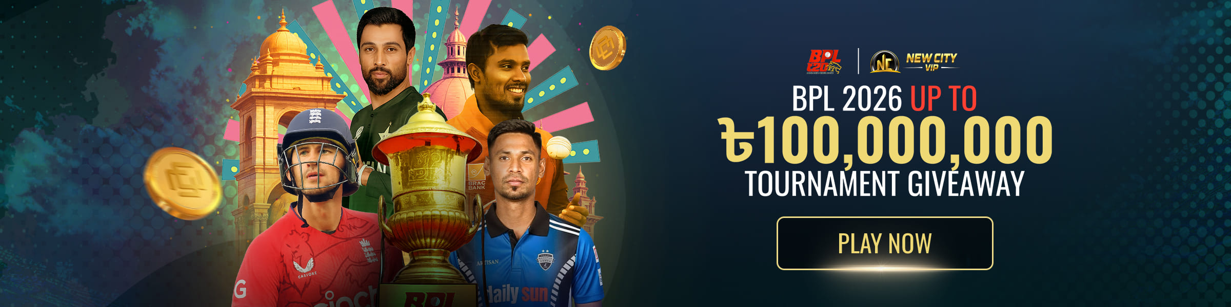 The tournament prize pool is 100,000,000 BDT.